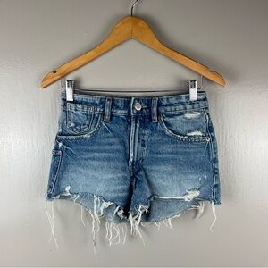 ZARA Denim Cut Off Blue Distressed Shorts